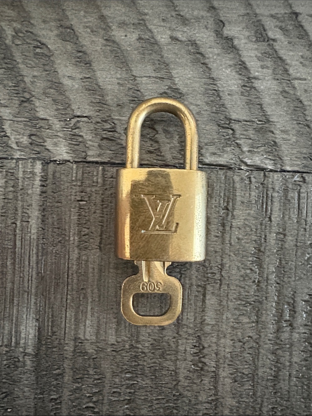 Louis Vuitton Gold-tone Padlock and Key Set 309